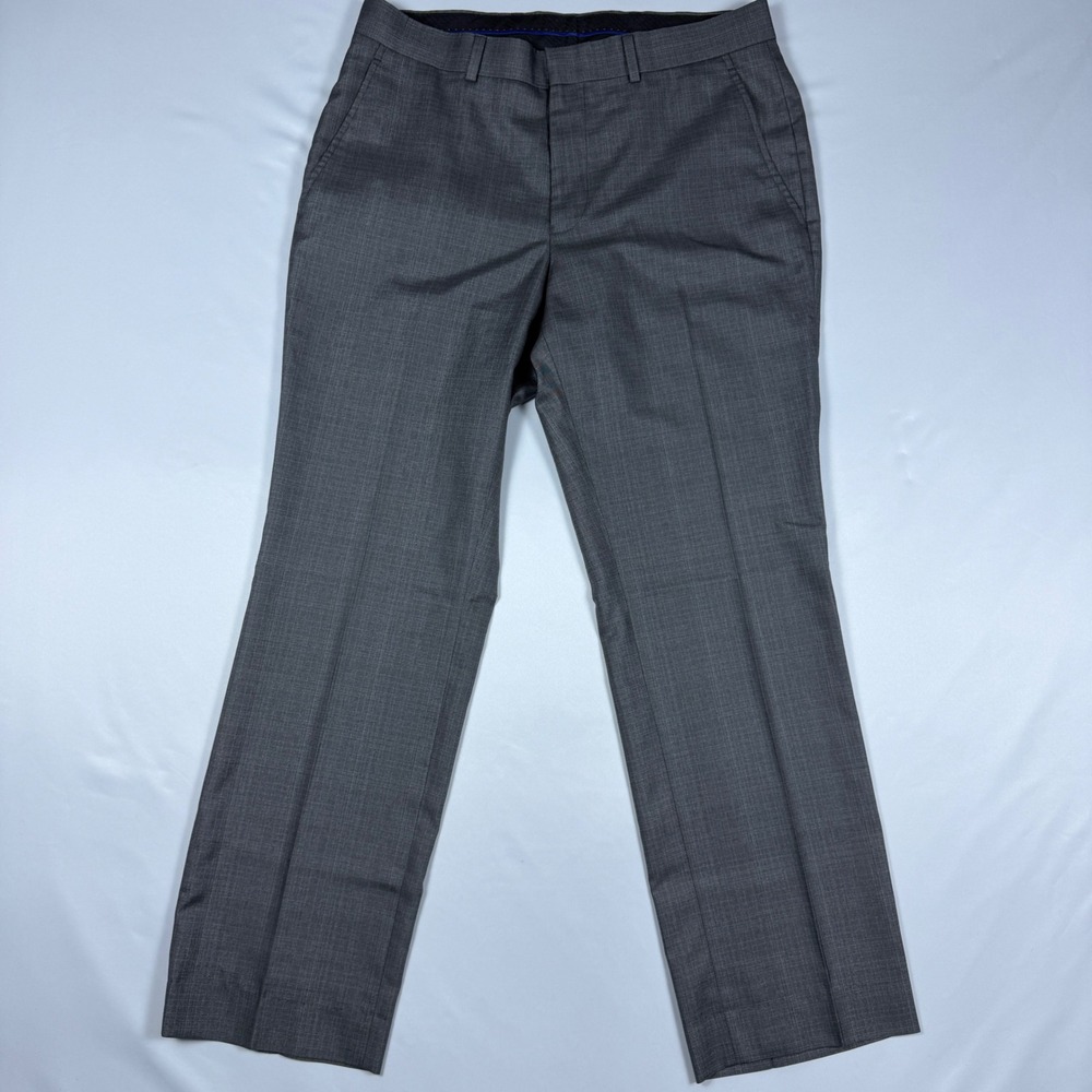 Billy London Dress Pants Mens‎ 32x30 Grey Slim Fit Flat Front Professional BL41G